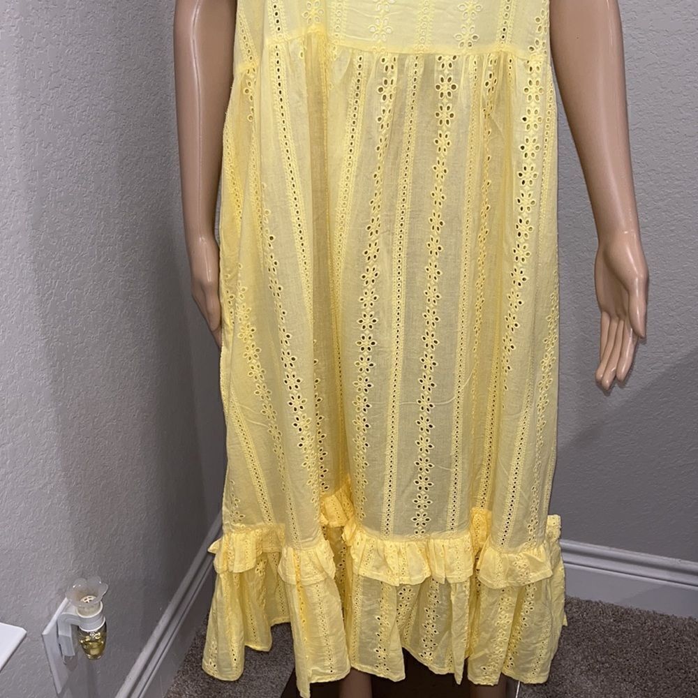 Nwt Anthropologie Label of Love embroidered yellow sundress. - Picture 5 of 6